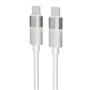 Charger cable, USB-C - USB-C, 60W, 1 m, AVAX "CB316 Glowy", white
