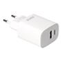 Network charger, USB-A + USB-C, 20W, AVAX "CH320 Speedy", white