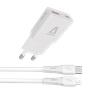 Network charger + USB-C - Lightning (Apple) cable,  AVAX "CH6414", white