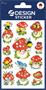 Stickers, paper, 3 sheets, AVERY ZWECKFORM, mushrooms