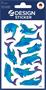 Stickers, paper, 2 sheets, AVERY ZWECKFORM, glittering dolphins