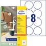 Label, universal, 69 mm, round, AVERY ZWECKFORM, 80 label/pack