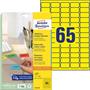 Label, universal, 38,1x 21,2mm, removeable, round corner, AVERY ZWECKFORM, 1300 label/pack, yellow