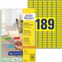 Label, universal, 25,4x10 mm, removeable, round corner, AVERY ZWECKFORM, 3780 label/pack, yellow