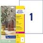 Label, 210x297 mm, polyester, AVERY ZWECKFORM, transparent, 25 label/pack