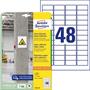 Label, universal, 45,7x21,2 mm, extra strong, AVERY ZWECKFORM, 960 label/pack