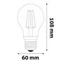 LED flashbulb, filament, E27, globe, A60, 10,5W, 1521lm, 4000K, AVIDE