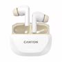 Earphone, TWS wireless, Bluetooth 5.4, CANYON "Hexagon 7", white-beige