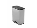 Pedal bin, reusable plastic, 65 l, CURVER "Deco bin", black/silver