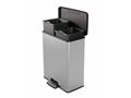 Pedal bin, reusable plastic, kivehető vödörrel, 2x26 l, CURVER "Deco bin duo", black/silver