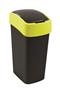 Flip top wastebin, 45 liter, CURVER "Pacific flip bin", black/yellow