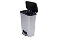 Pedal bin, square, 50 l, CURVER "Compatta", black-silver