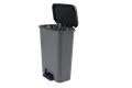 Pedal bin, square, 50 l, CURVER "Compatta", dark grey