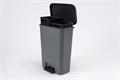 Pedal bin, square, 2x23 l, CURVER "Compatta Duo", dark grey