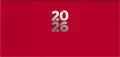 Pocket calendar, horizontal layout, DAYLINER "Pannon", red