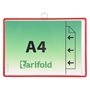 Presentation pocket, hanging, A4, horizontal, metal flap, TARIFOLD, red