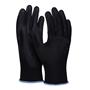 Work gloves, PU, cat. II, DONAU SAFETY, size 9/L, 12 pairs, black