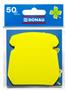 Self-adhesive note, telephone-shaped, 50 sheets, DONAU, yellow