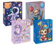 Gift bag, laminated, children's, 25x30x10 cm, DONAU "Home",  mixed pattern