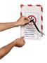 Info frame, A4, self-adhesive backing, DURABLE “DURAFRAME SECURITY”, red/white