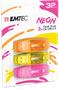 Pendrive, 32GB, 3 pc, USB 2.0, EMTEC "C410 Neon", orange, yellow, pink