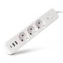 Extension lead, 3 foglalat, 1,5 m, USB, with switch, ENTAC, white