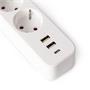 Extension lead, 3 foglalat, 1,5 m, USB, with switch, ENTAC, white