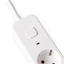 Extension lead, 3 foglalat, 1,5 m, USB, with switch, ENTAC, white
