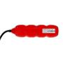 Extension lead, 3 sockets, 1,5 m, with switch, ENTAC, red