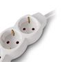 Extension lead, 3 sockets, 1,5 m, ENTAC, white