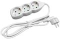 Extension lead, 3 sockets, 5 m, ENTAC, white