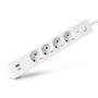 Extension lead, 4 foglalat, 1,5 m, USB, with switch, ENTAC, white