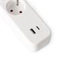 Extension lead, 4 foglalat, 1,5 m, USB, with switch, ENTAC, white