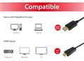 Adapter cable, DisplayPort-HDMI, 3m, EQUIP