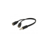 Audio splitter cable, 13 cm, 2 input/1output, EQUIP