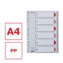 Dividers, plastic, A4, 1-6, ESSELTE, grey