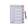Dividers, plastic, A4, 1-6, ESSELTE, grey