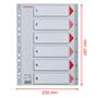 Dividers, plastic, A4, 1-6, ESSELTE, grey