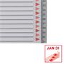Dividers, plastic, A4, 1-31, ESSELTE, grey