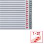 Dividers, plastic, A4 Maxi, 1-31, ESSELTE, grey