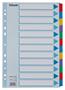 Dividers, laminated cardboard, A4, 12 parts, ESSELTE "Mylar", colorful 