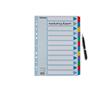 Dividers, laminated cardboard, A4, 12 parts, ESSELTE 