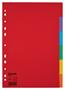 Dividers, cardboard, A4, 6 parts, ESSELTE "Economy", colorful 