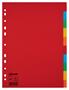 Dividers, cardboard, A4, 10 parts, ESSELTE "Economy", colorful 