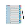Dividers, laminated cardboard, A4 Maxi, 1-10, rewritable, ESSELTE