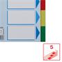 Dividers, plastic, A5, 5 parts, ESSELTE, colorful