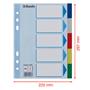 Dividers, plastic, A5, 5 parts, ESSELTE, colorful