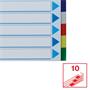 Dividers, plastic, A4 Maxi, 10 parts, ESSELTE