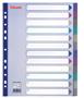 Dividers, plastic, A4 maxi, 12 parts, ESSELTE, colorful
