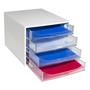Drawer cabinet, plastic, 4 tiers, EXACOMPTA 